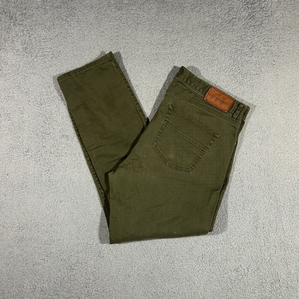 Ledbury 5 Pocket Moleskin Men's Tailored Trousers/Pants Olive Men's 34x29 #3600